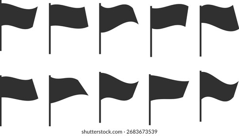 Conjunto de iconos de marca. Conjunto de iconos de marca. Estilo audaz de bandera ondulada y con curvas
