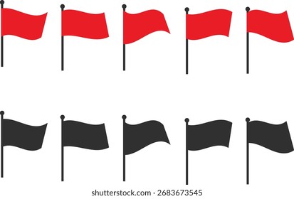 Conjunto de iconos de marca. Conjunto de iconos de marca. Estilo audaz de bandera ondulada y con curvas