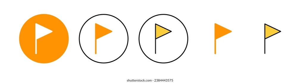 Flag icon set for web and mobile app. Gps location pin map. Location marker symbol.