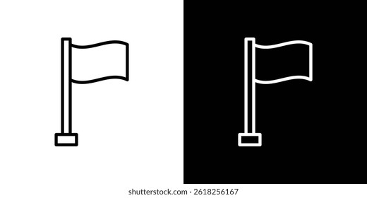 Flag icon shape graphic simple plain clipart symbol. thin line outline art