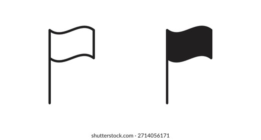 Flag icon silhouette vector designs. Editable Strokes