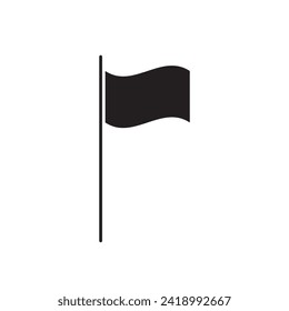Icono de la bandera, simple bandera negra estilo de moda ilustración en fondo blanco..eps