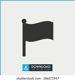 flag icon. Simple filled flag icon. On white background.