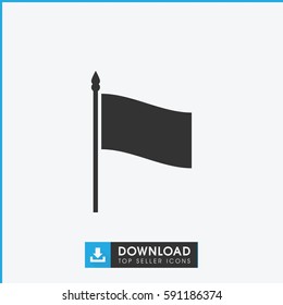 flag icon. Simple filled flag vector icon. On white background.