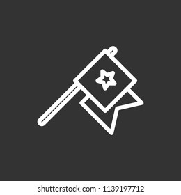 Flag icon simple flat style outline vector illustration.