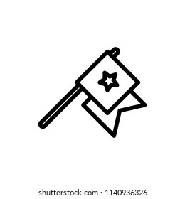 Flag icon simple flat style outline vector illustration.