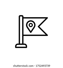 Flag icon. Simple line, outline vector elements of navigation icons for ui and ux, website or mobile application