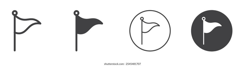 flag icon Simple outline vector logo