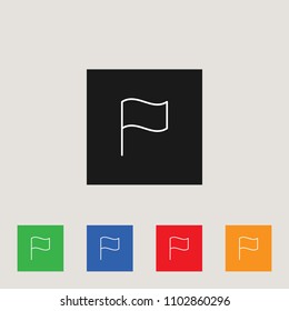 Flag icon, stock vector illustration, EPS10.