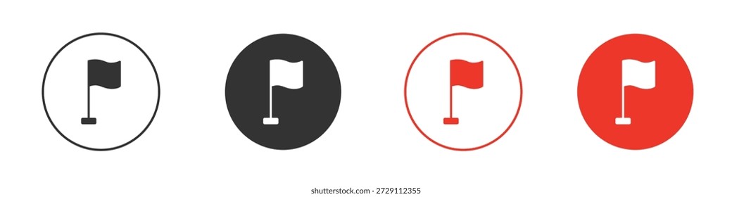 Icono de la bandera en negro. Icono de diseño Vector stock