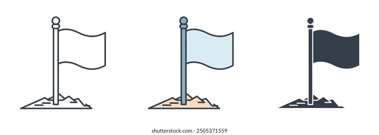 Ilustración vectorial del símbolo del icono de la bandera aislada en el fondo blanco