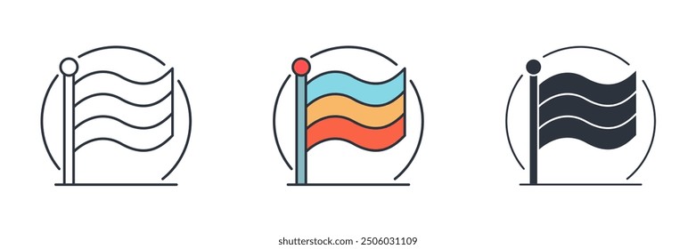 Flag icon symbol vector illustration isolated on white background