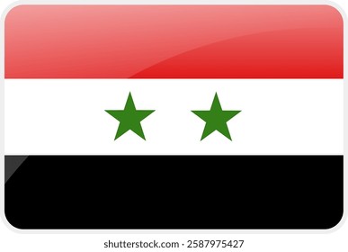 Flag Icon of Syria Country,National Vector Flag Iconic Symbol and Colors of Syria flag.