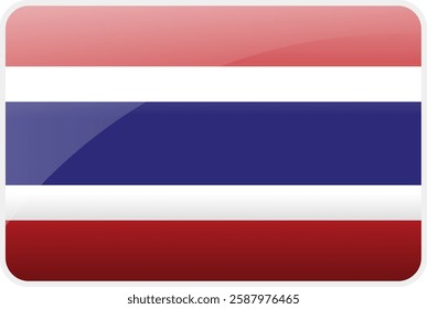 Flag Icon of Thailand Country,National Vector Flag Iconic Symbol and Colors of Thailand flag.