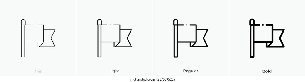flag icon. Thin, Light Regular And Bold style design isolated on white background