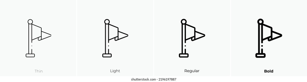 flag icon. Thin, Light Regular And Bold style design isolated on white background