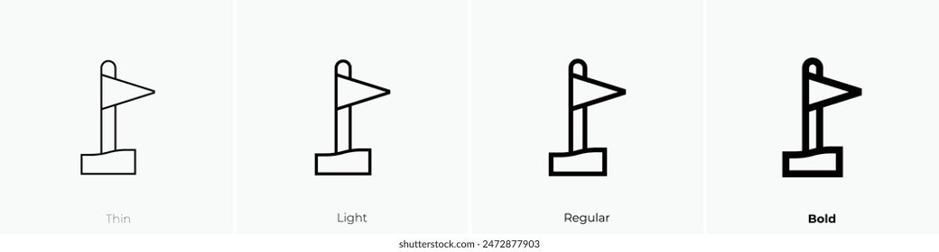 flag icon. Thin, Light Regular And Bold style design isolated on white background
