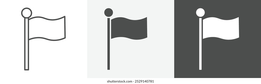 flag icon Thin line symbol collection
