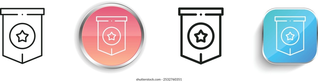 flag icon. Thin Linear, Regular and Button Style Design Isolated On White Background