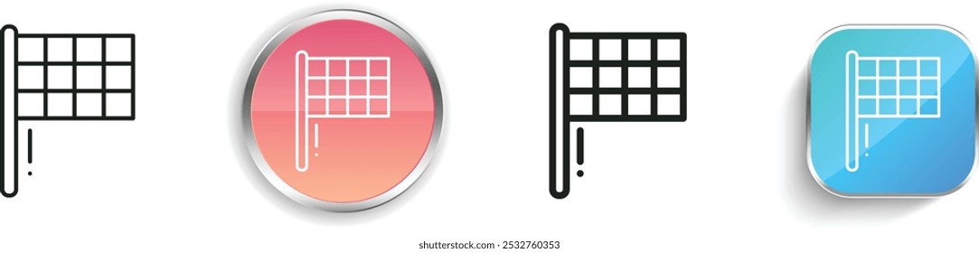 flag icon. Thin Linear, Regular and Button Style Design Isolated On White Background