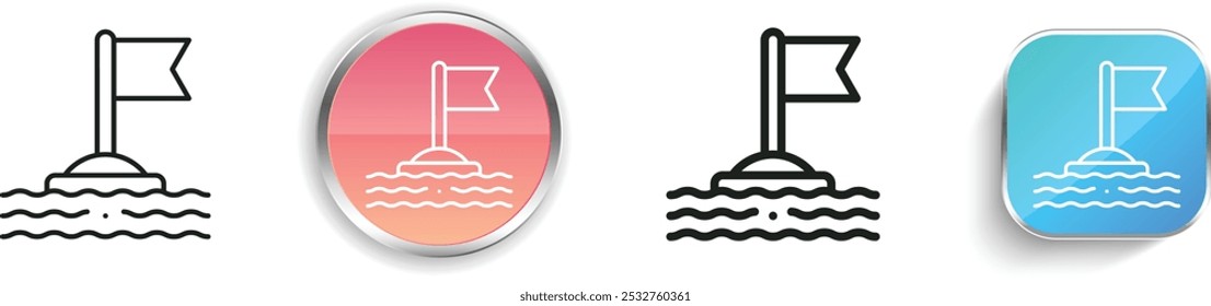 flag icon. Thin Linear, Regular and Button Style Design Isolated On White Background