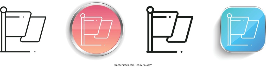 flag icon. Thin Linear, Regular and Button Style Design Isolated On White Background