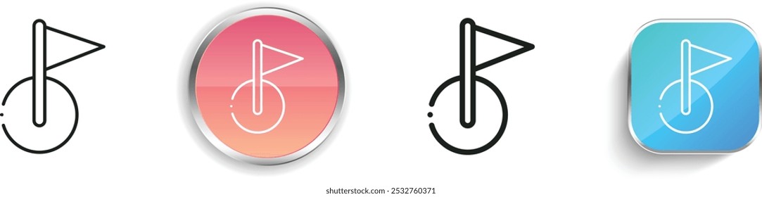 flag icon. Thin Linear, Regular and Button Style Design Isolated On White Background