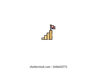Flag icon in trendy flat style isolated on white background. Flag symbol. Vector illustration