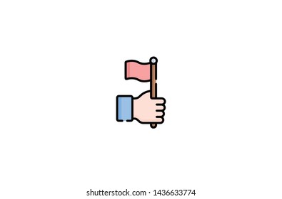 Flag icon in trendy flat style isolated on white background. Flag symbol. Vector illustration