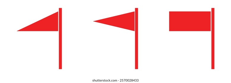 Flag icon. Triple flag icon sign vector.