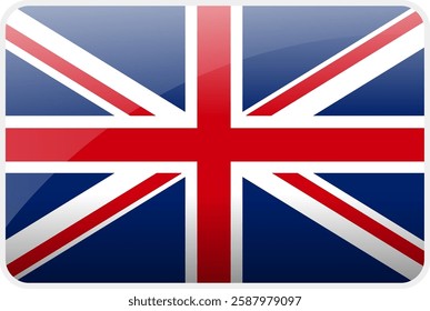 Flag Icon of United Kingdom Country,National Vector Flag Iconic Symbol and Colors of  United Kingdom flag.