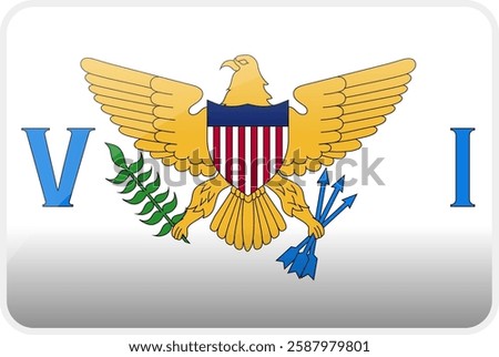 Flag Icon of United States Virgin island Country,National Vector Flag Iconic Symbol and Colors of United States Virgin island flag.