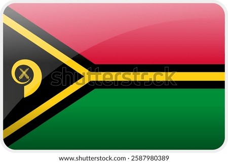 Flag Icon of Vanuatu Country,National Vector Flag Iconic Symbol and Colors of Vanuatu flag.