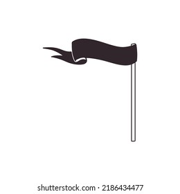 Flag icon vector. Black and white flag drawing. Logo design element. 