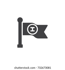 Flag icon vector, filled flat sign, solid pictogram isolated on white. Symbol, logo illustration.