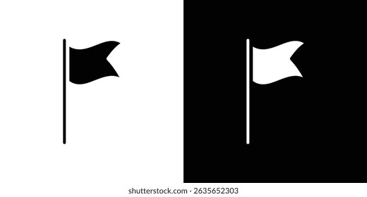 Flag icon Vector in flat style. Collection silhouettes