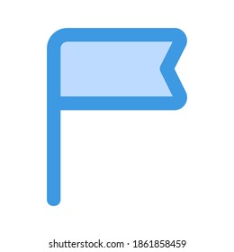 Flag icon vector illustration in blue style for any projects, use for website mobile app presentation