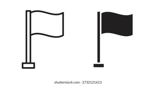 Icono de la bandera. Ilustración vectorial, plano y carrera