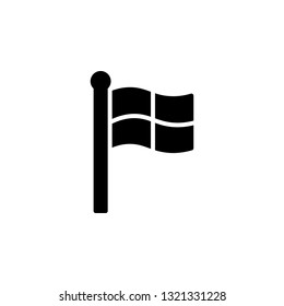 Flag Icon Vector Illustration in Glyph Style for Any Purpose