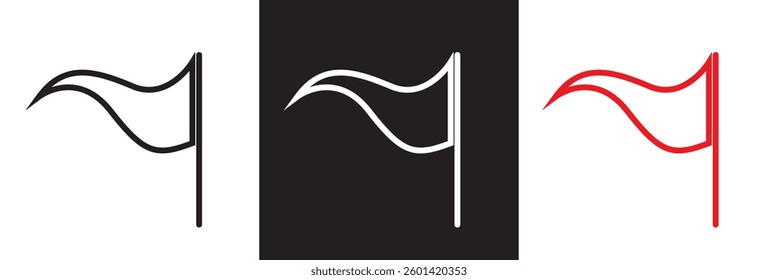 Flag  icon. Vector illustration. isolated on white and black background. EPS 10