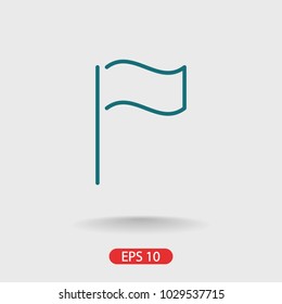 Flag icon vector illustration. Linear symbol with thin outline. The thickness is edited. Minimalist style.