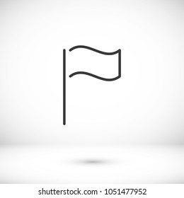 Flag icon vector illustration. Linear symbol with thin outline. The thickness is edited. Minimalist style.