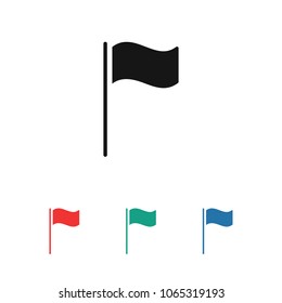 Flag icon vector illustration. Linear symbol with thin outline. The thickness is edited. Minimalist style.