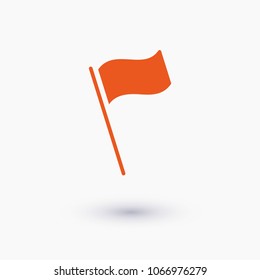 Flag icon vector illustration. Linear symbol with thin outline. The thickness is edited. Minimalist style.