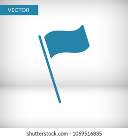 Flag icon vector illustration. Linear symbol with thin outline. The thickness is edited. Minimalist style.