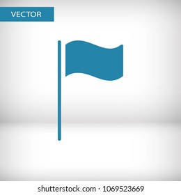 Flag icon vector illustration. Linear symbol with thin outline. The thickness is edited. Minimalist style.