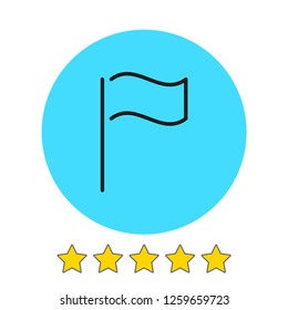 Flag icon vector illustration. Linear symbol with thin outline. The thickness is edited. Minimalist style.