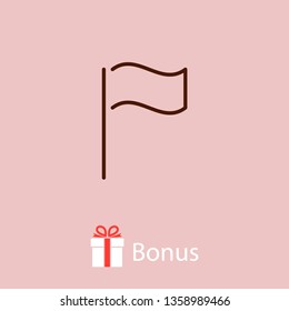 Flag icon vector illustration. Linear symbol with thin outline. The thickness is edited. Minimalist style.