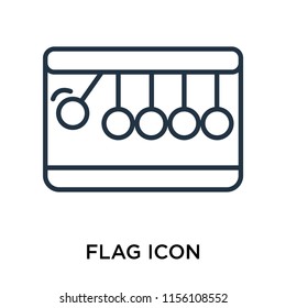 Flag icon vector isolated on white background, Flag transparent sign , thin symbol or stroke element design in outline style