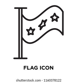 Flag icon vector isolated on white background, Flag transparent sign , linear symbol and stroke design elements in outline style